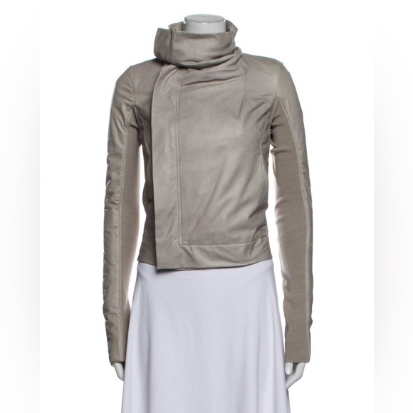 Veda taupe leather jacket Size S - Picture 1 of 5